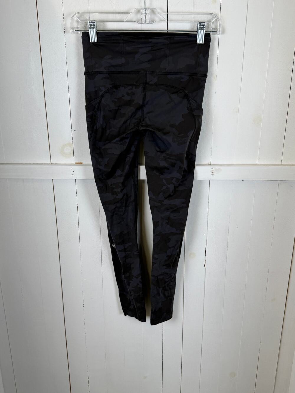 Lululemon Black Gray Ankle Leggings Size 4 Nylon